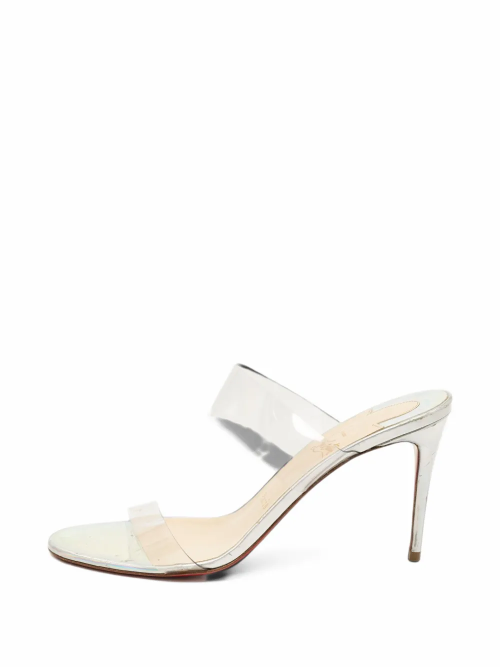 Pre-owned Christian Louboutin Just Nothing Slide Sandals In White