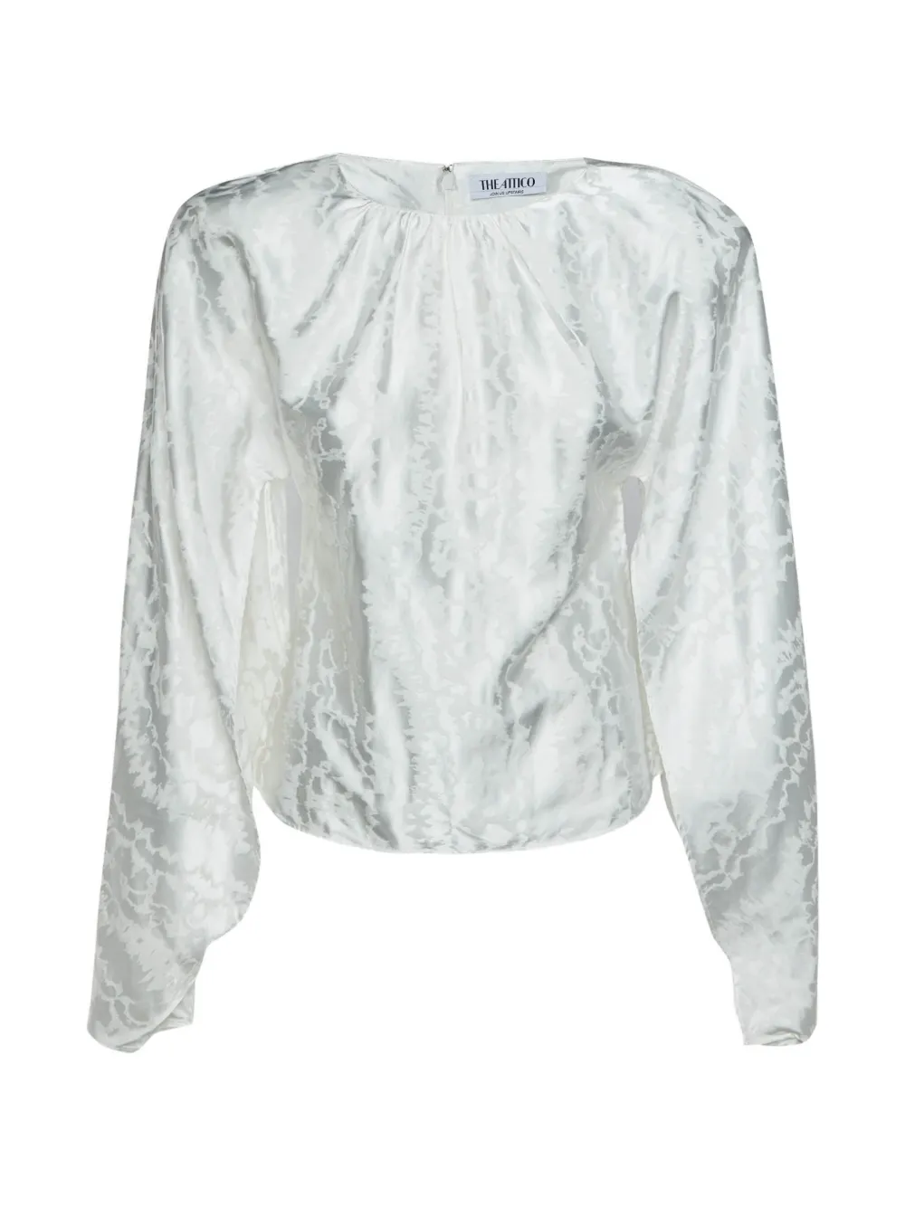 The Attico jacquard slitted-sleeve blouse - Weiß