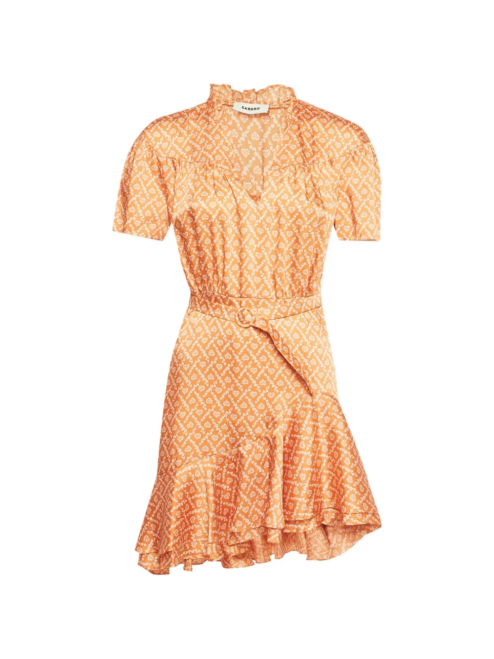 SANDRO Suzen gemoetric-pattern mini dress - Arancione