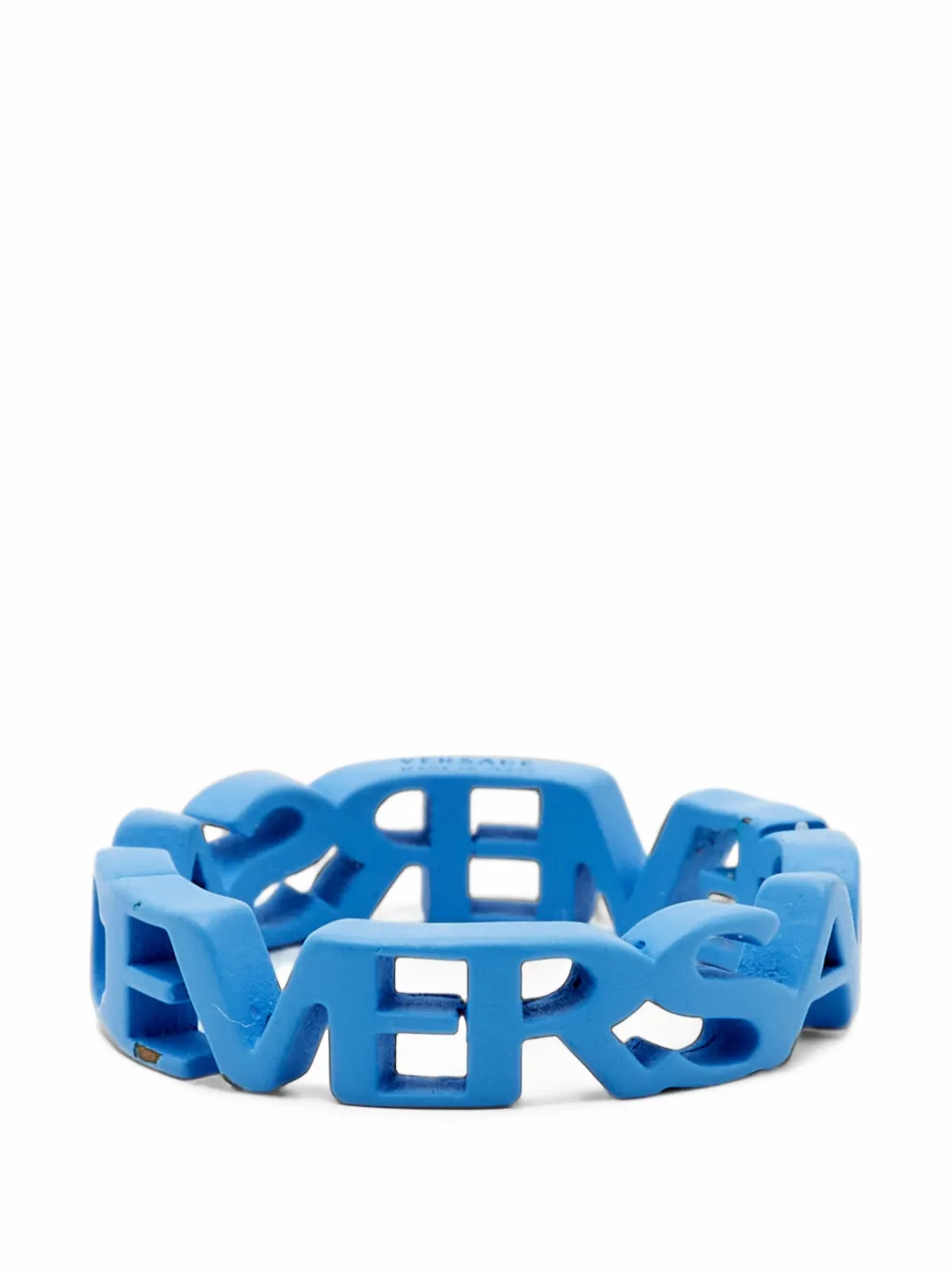 Versace Pre-Owned logo cut-out band ring - Blu