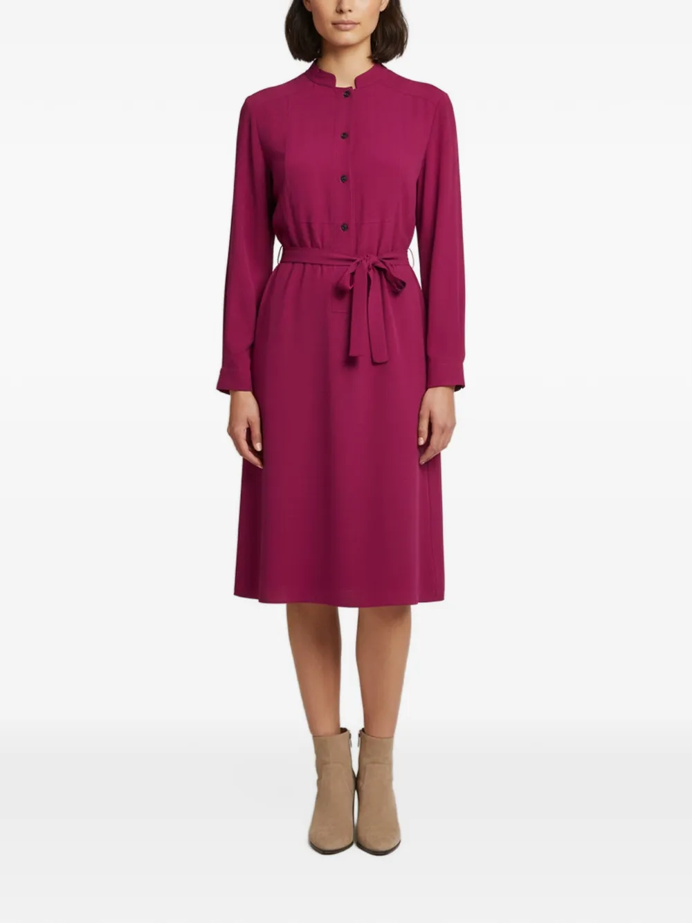 Gucci Pre-Owned 2013 belted crepe midi dress - Purple