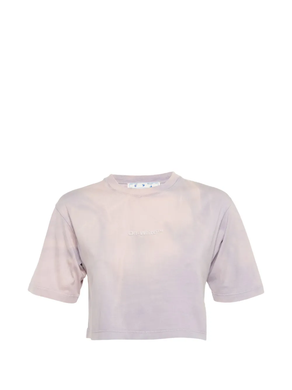 Pre-owned Off-white Tie-dye Cropped T-shirt In Purple