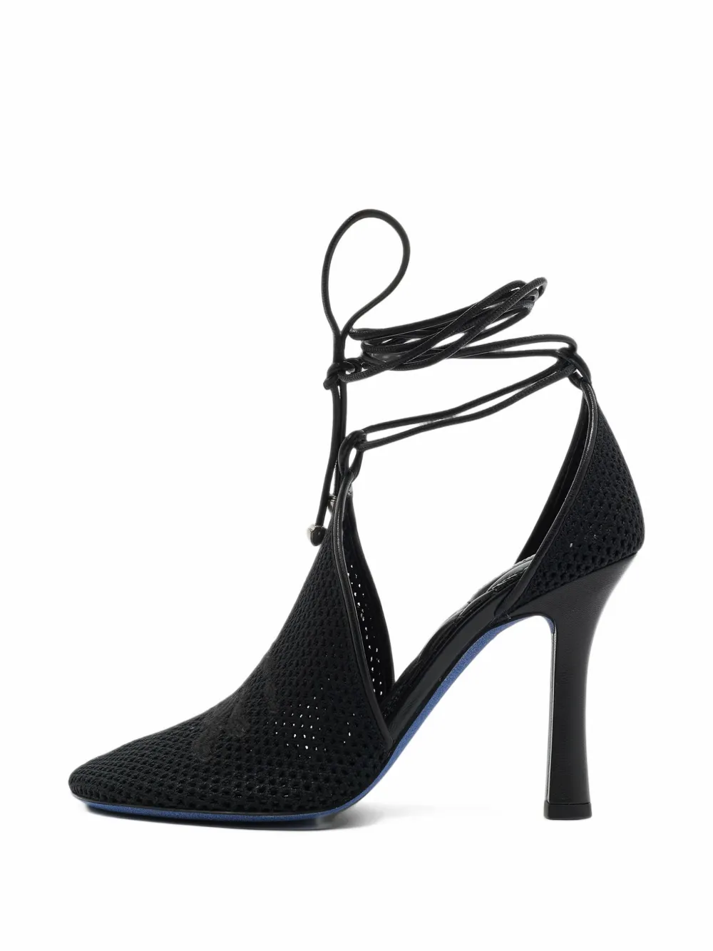 Pre-owned Burberry Mesh Tie-fastening Ankle Boots In Black