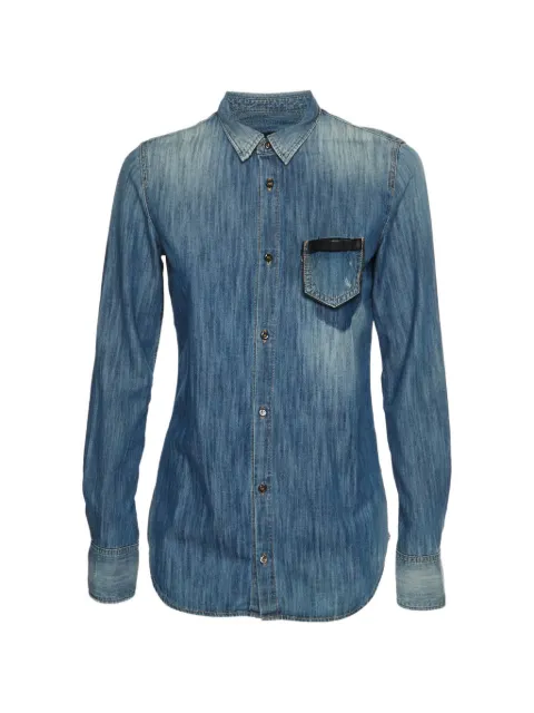 DSQUARED2 leather-trim denim shirt