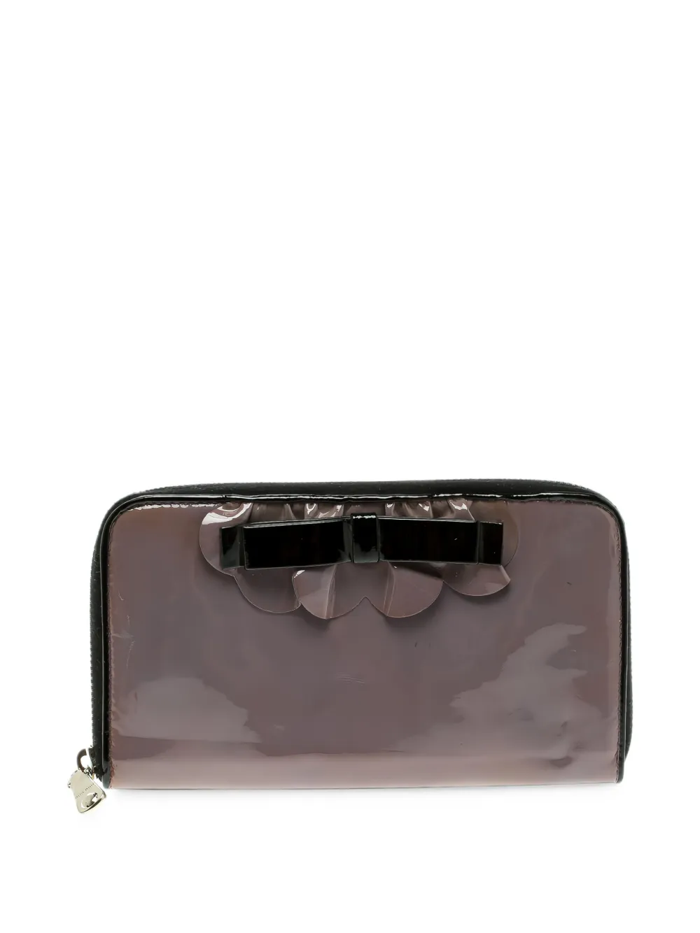 Miu Miu Pre-Owned bow-detail zip-around wallet - Viola