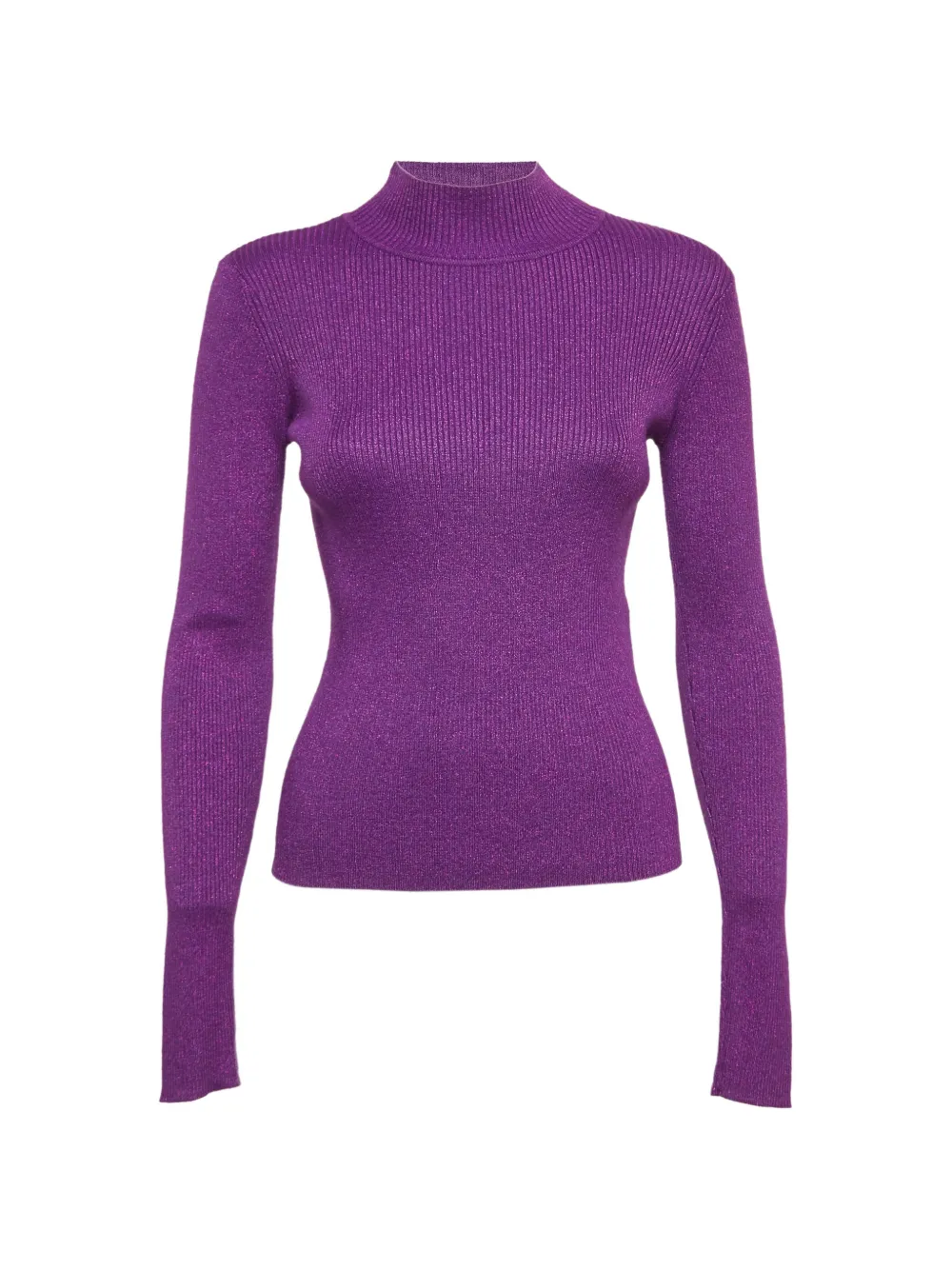Pre-owned Nbd Rib-knit High-neck Sweater In Purple