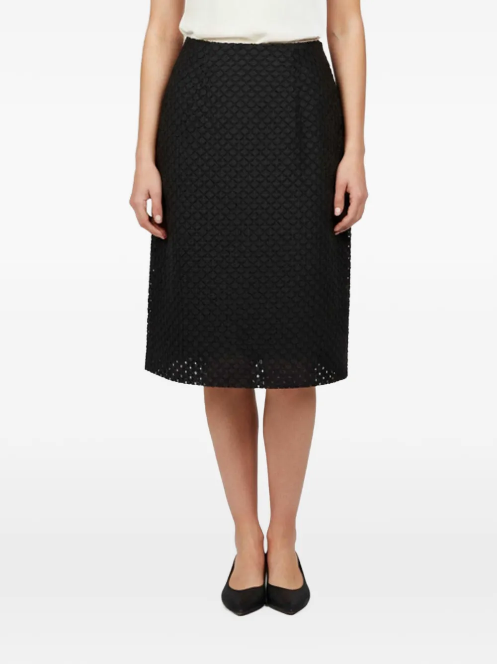 Burberry Pre-Owned fil coupé pencil midi skirt - Nero