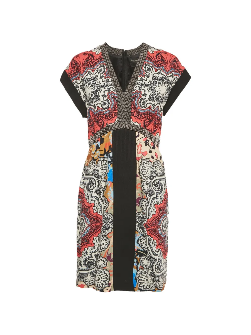 Pre-owned Etro Paisley-print Mini Dress In Black