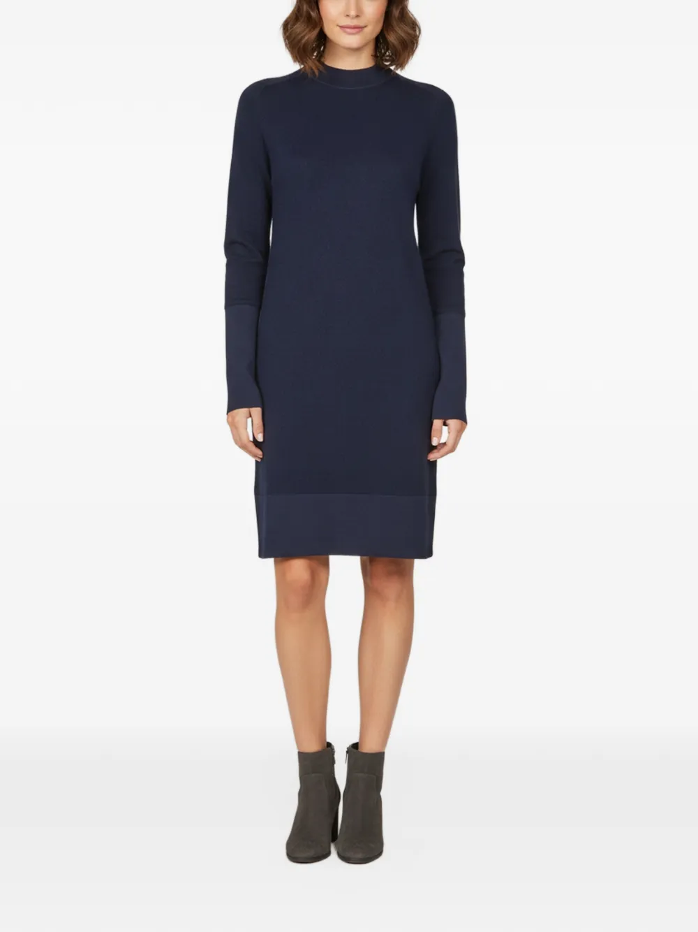 Balenciaga Pre-Owned mock-neck long-sleeved knitted mini dress - Blue