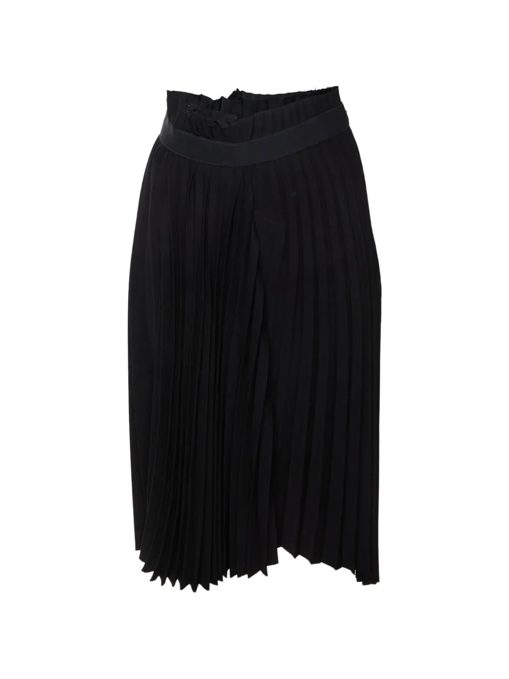 Balenciaga Pre-Owned pleated asymmetric midi skirt - Nero