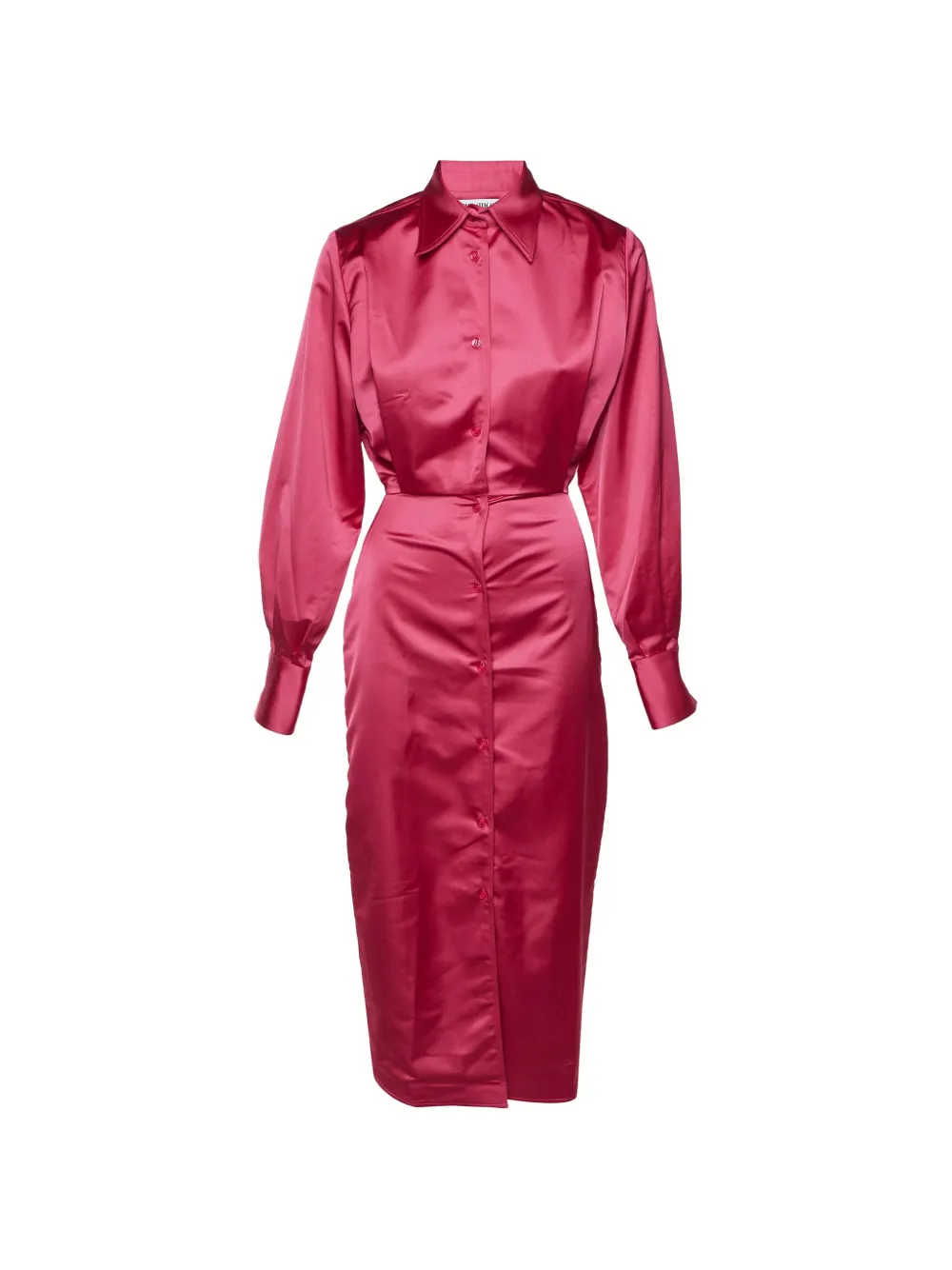 The Attico satin midi shirt dress - Rosa