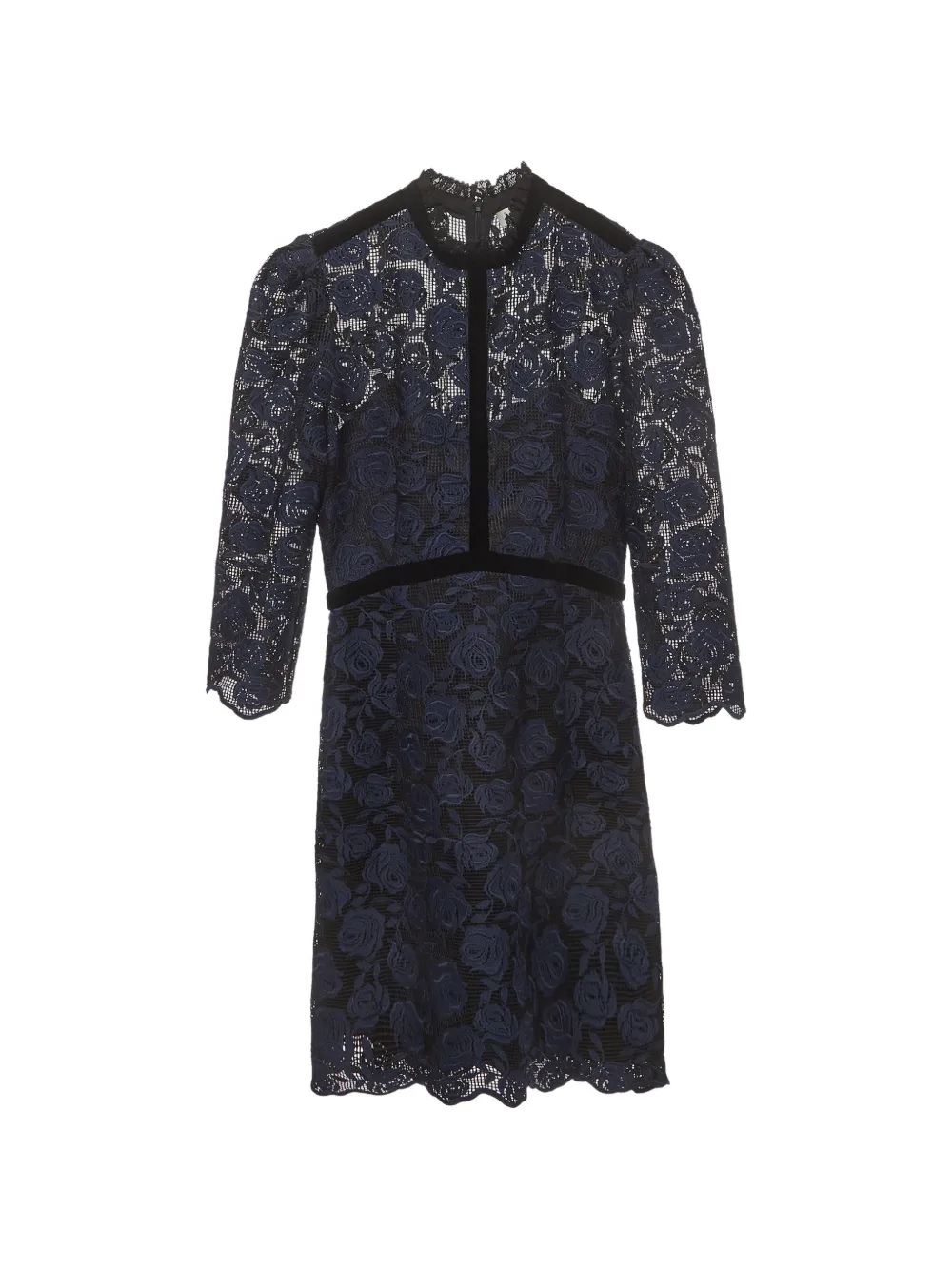 SANDRO rose-embroidered lace mini dress - Blu