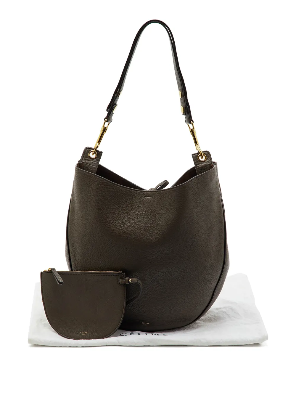 Celine Pre-Owned medium Trotteur pebbled shoulder bag - Braun