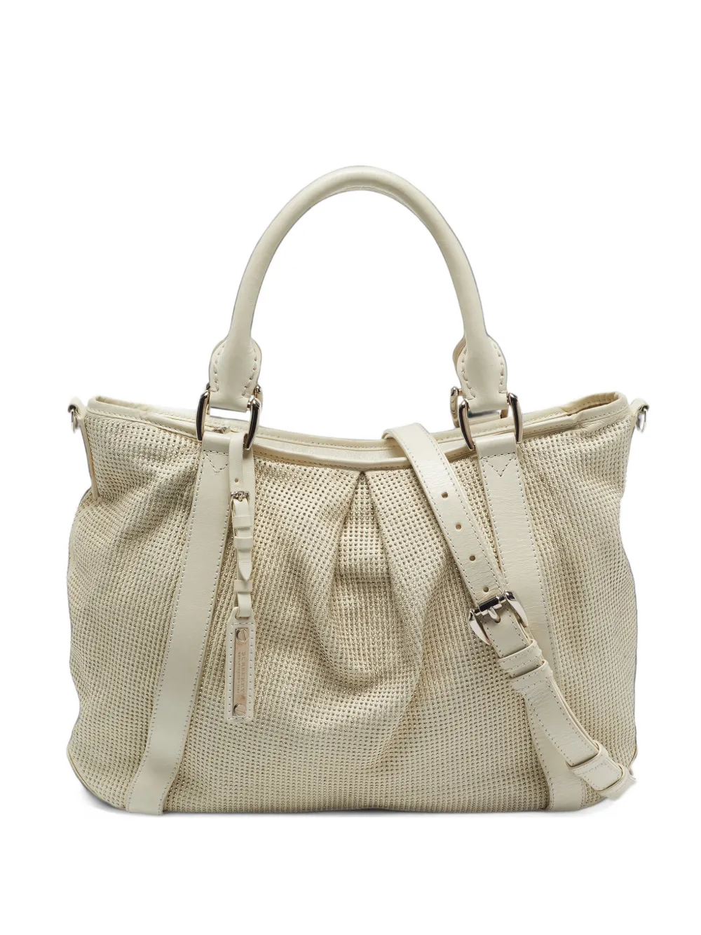 Burberry Pre-Owned Ashbury Knight studded satchel bag - White