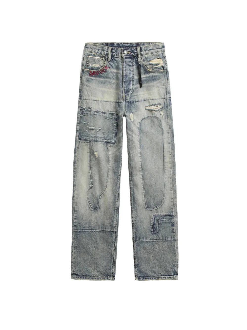 DAGGER distressed patchwork jeans - Blu