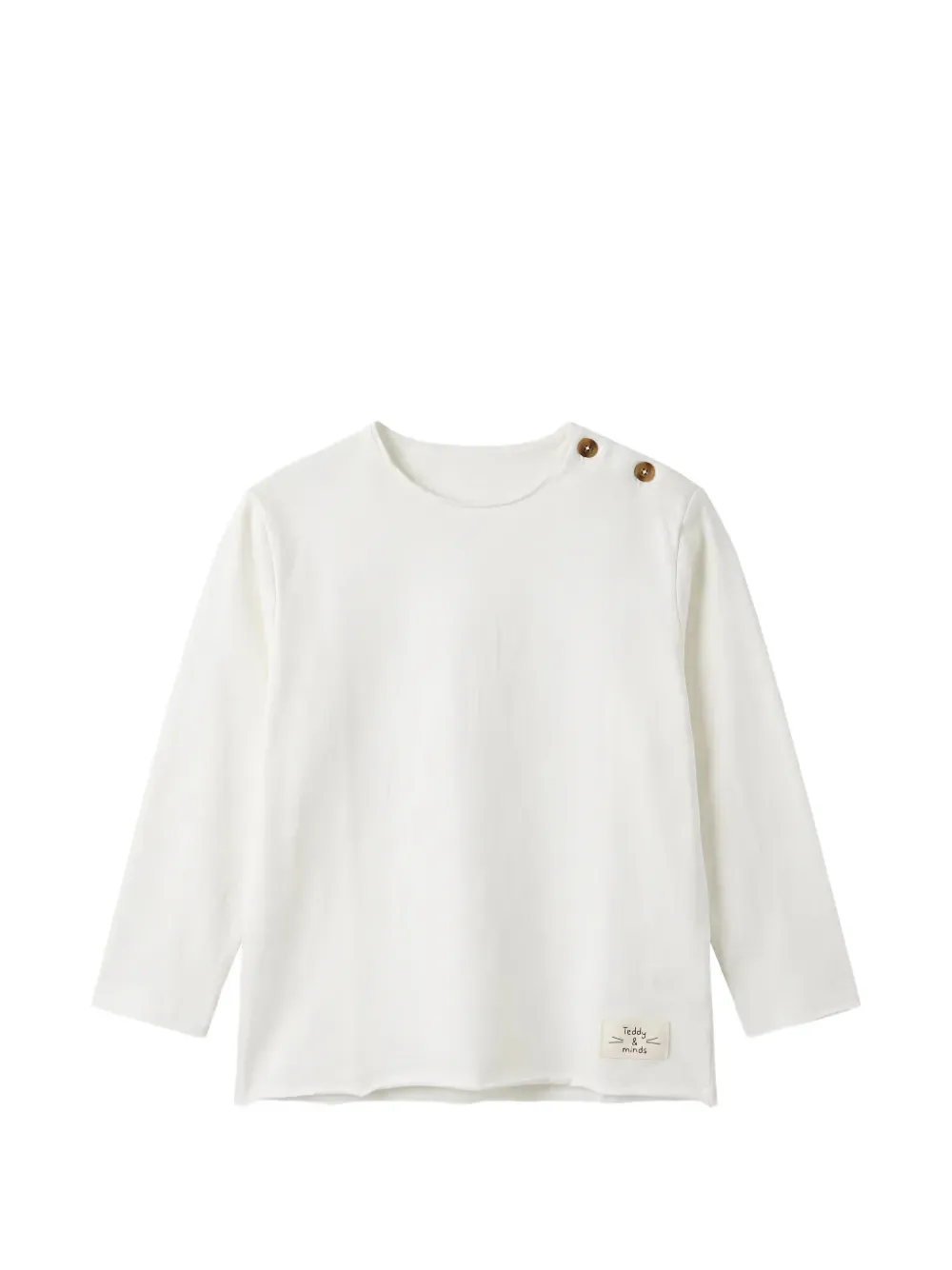 TEDDY & MINOU button-detail long-sleeve T-shirt Wit