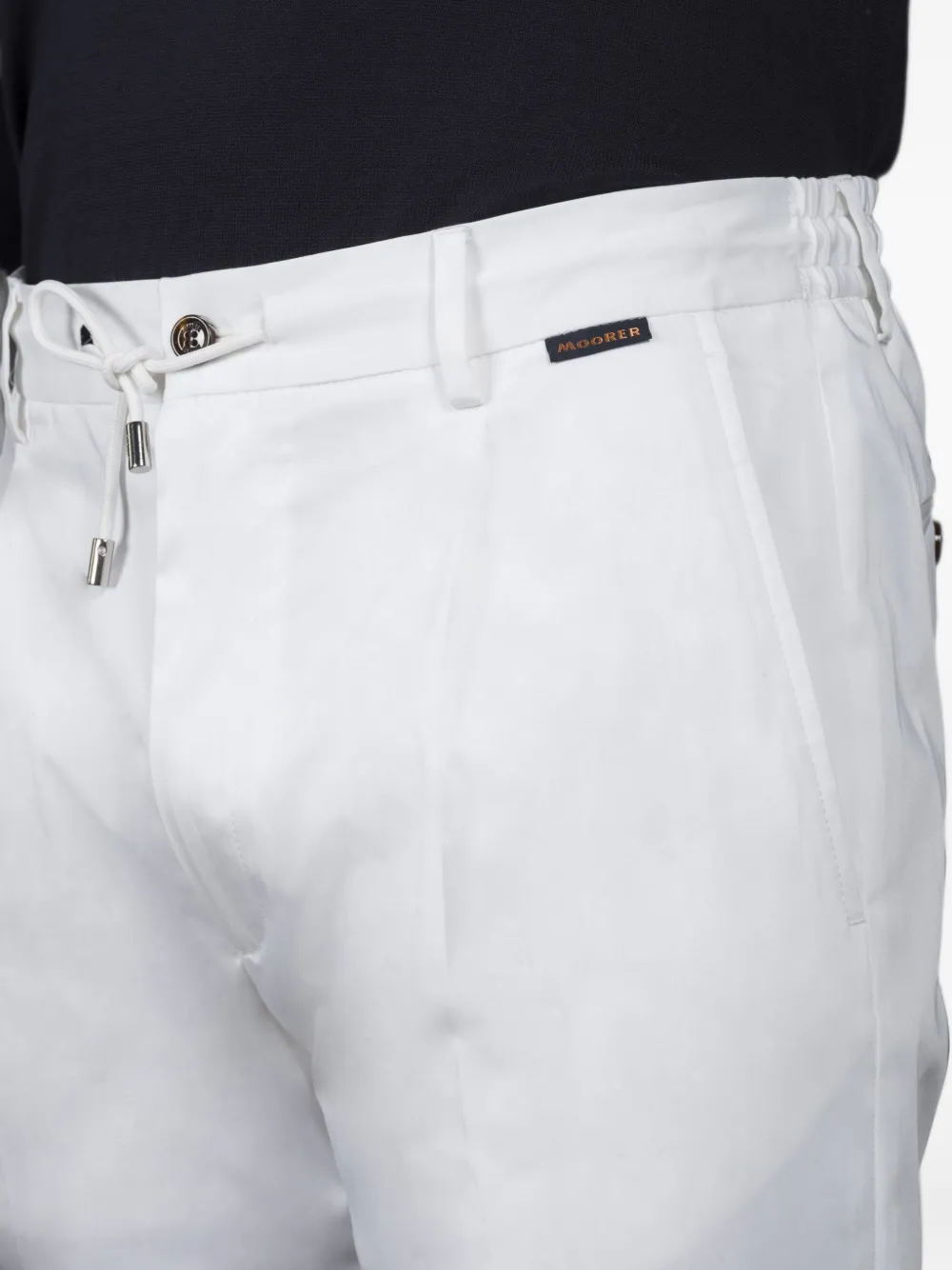 Moorer pleated drawstring trousers Wit