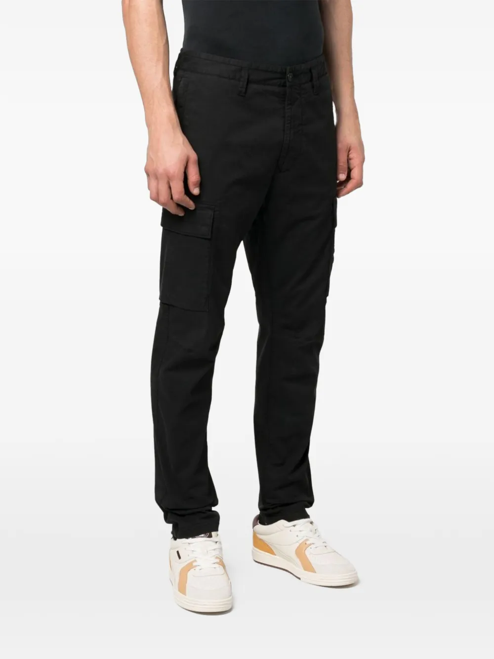 Stone Island 3100032 stretch organic-cotton twill 3100032 cargo pants Zwart