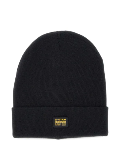 G-Star RAW Effo Long logo-patch beanie hat
