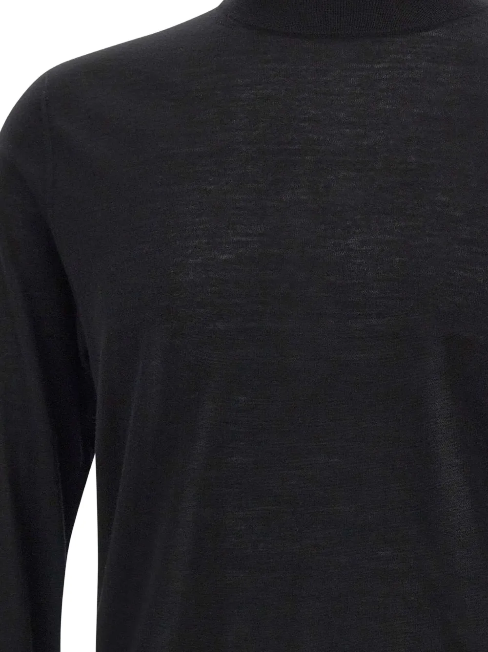 Kangra semi-mock neck sweater Zwart