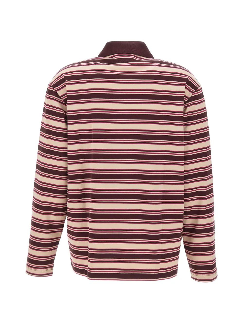 Lacoste oversized striped long-sleeved polo shirt Beige