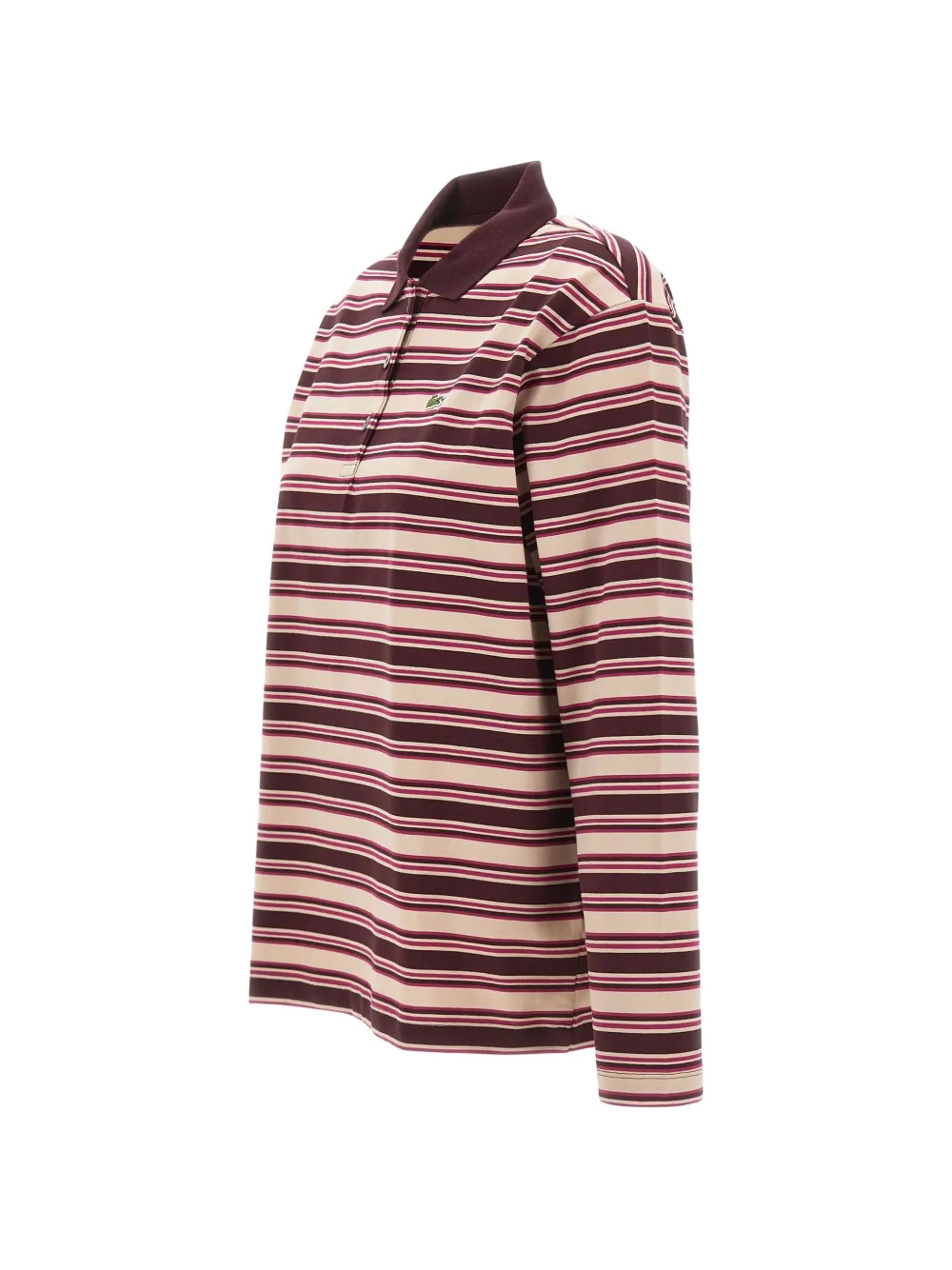 Lacoste oversized striped long-sleeved polo shirt - Toni neutri