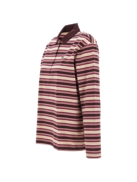 Lacoste oversized striped long-sleeved polo shirt