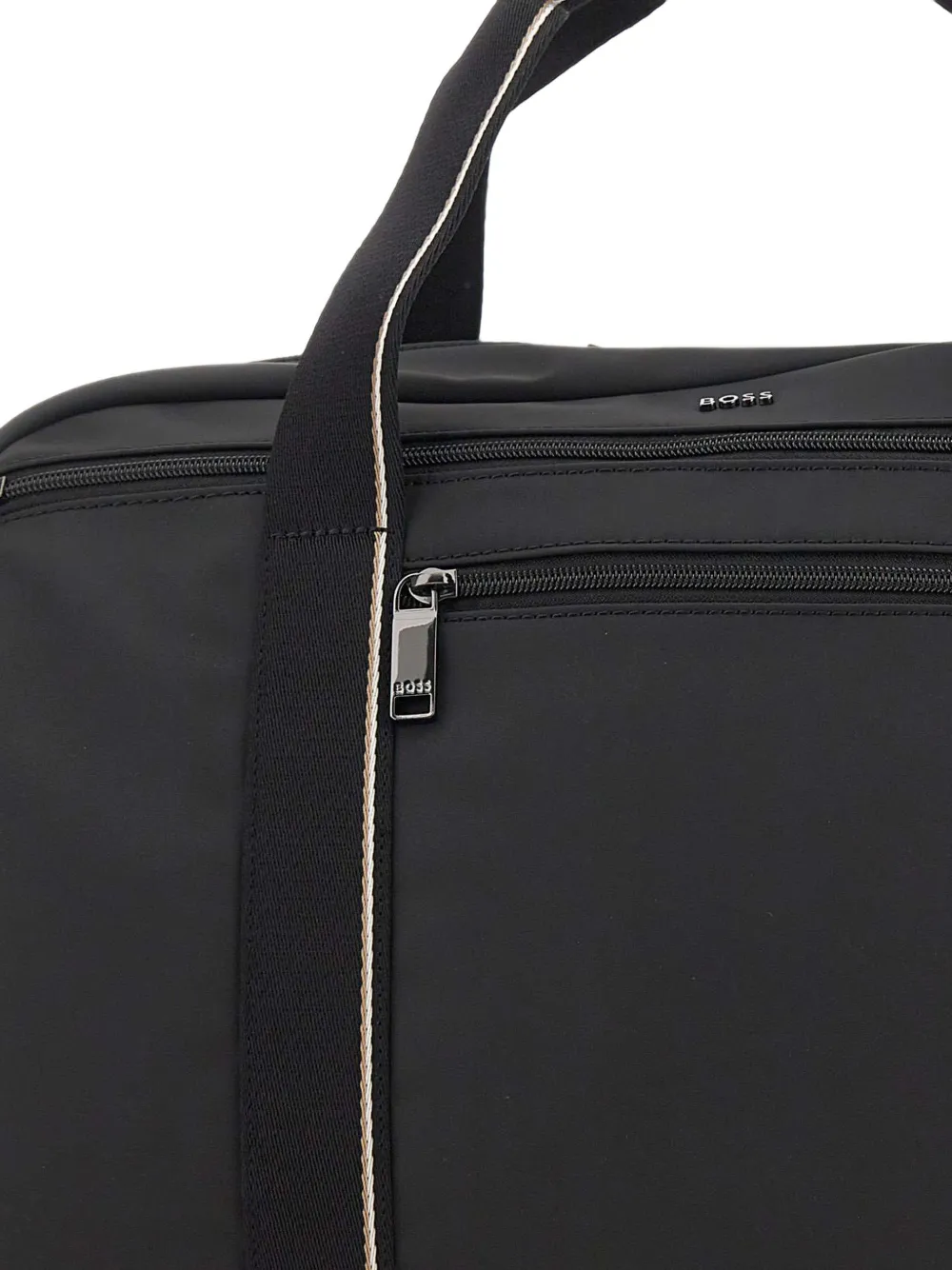BOSS Zeph logo-em ed holdall bag Zwart