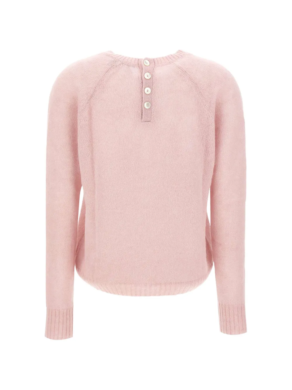 Gran Sasso button-back knitted sweater Roze