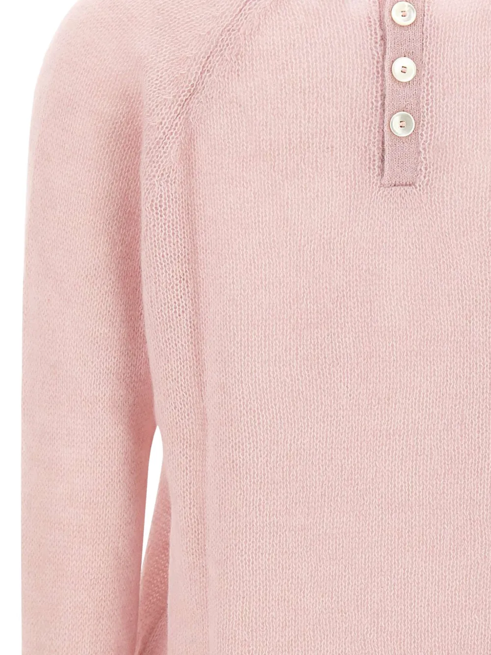 Gran Sasso button-back knitted sweater Roze