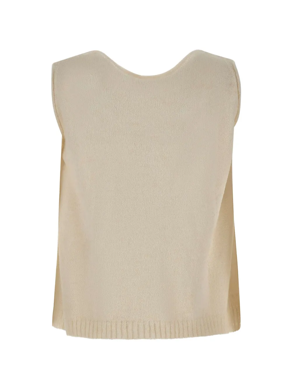 MAURIZIO MYKONOS V-neck sleeveless top Beige