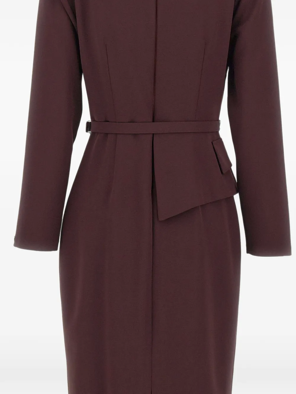 NISSA asymmetrical belted midi dress Bruin