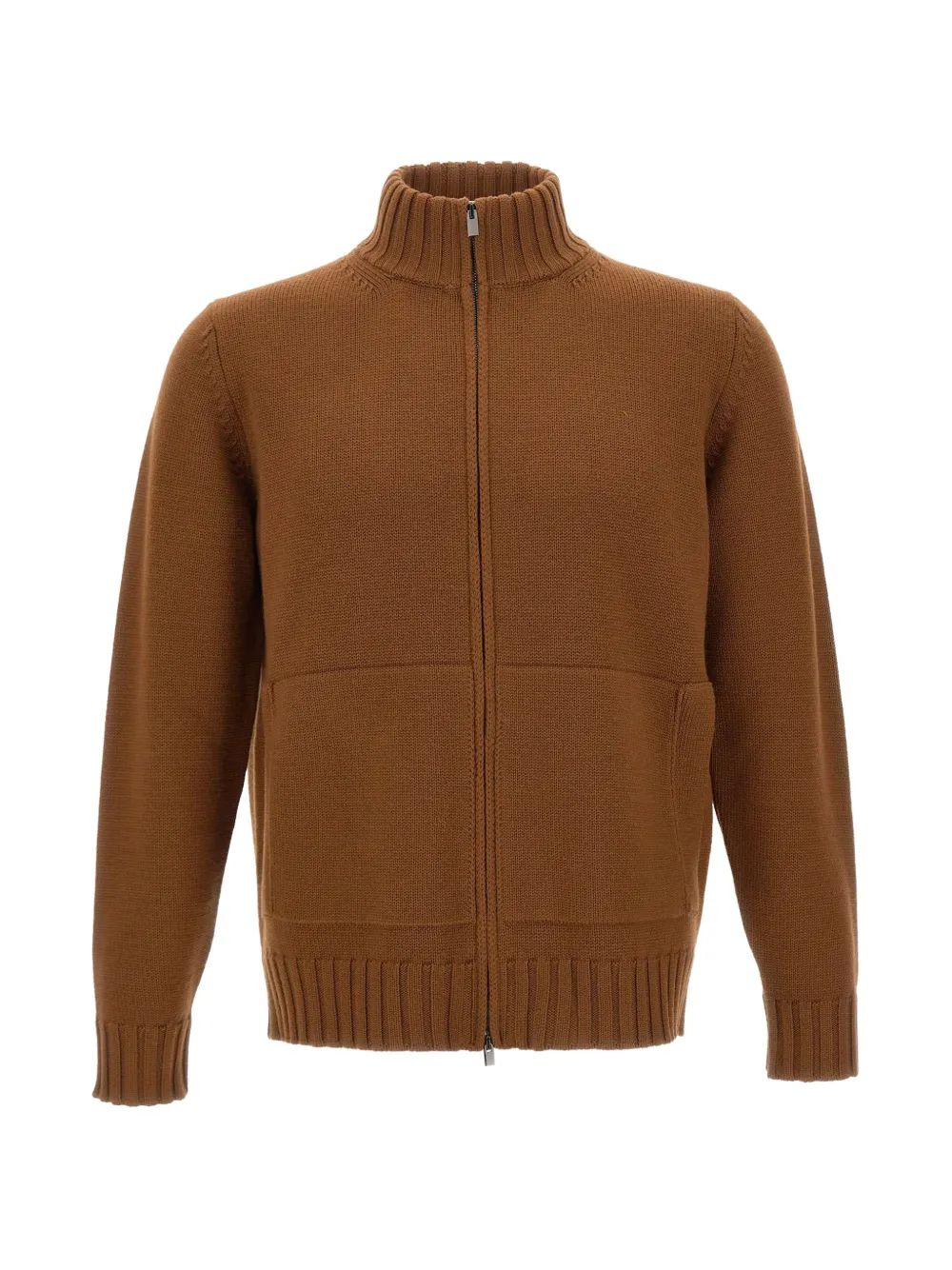 Filippo De Laurentiis zip-up merino wool cardigan Bruin