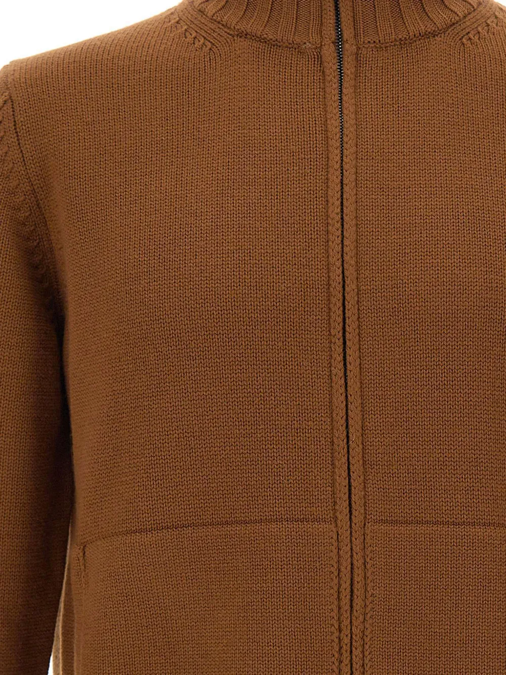 Filippo De Laurentiis zip-up merino wool cardigan Bruin