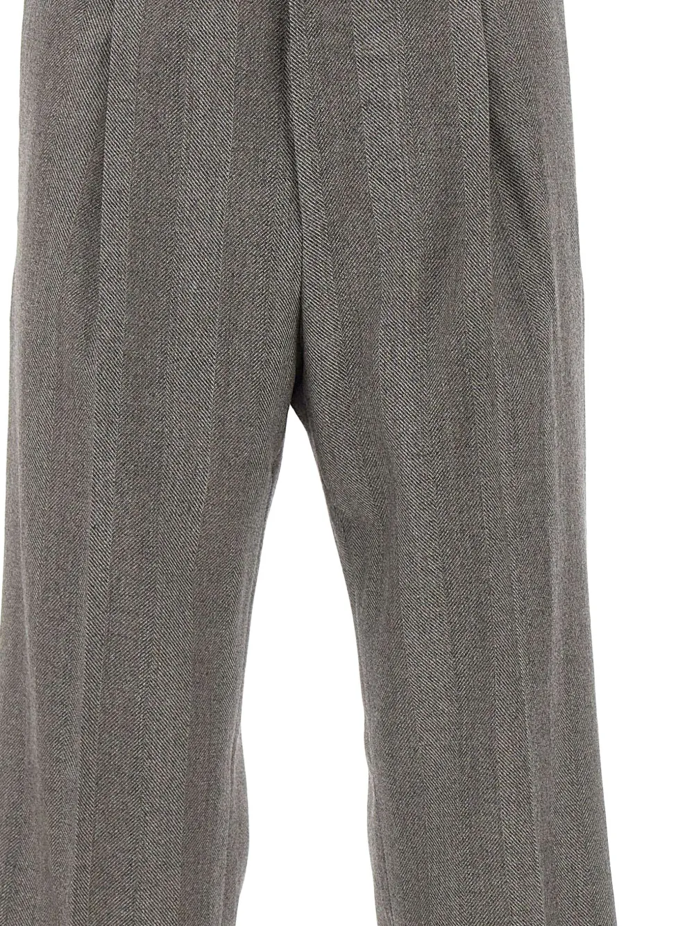 PT Torino Quindici herringbone-pattern trousers Grijs