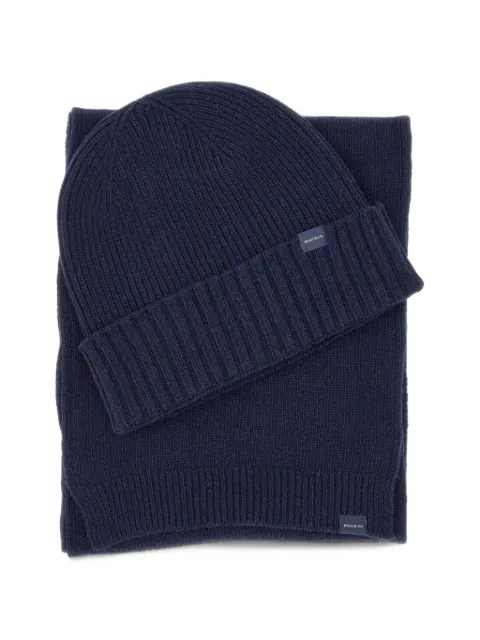 Woolrich ribbed-knit beanie hat and scarf (set of two)