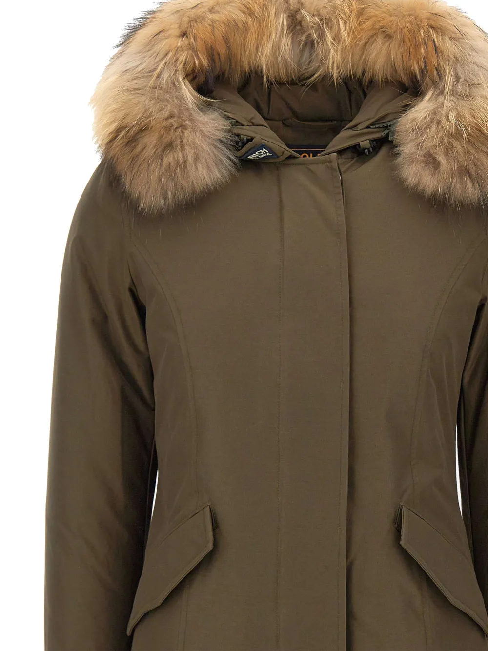 Woolrich Arctic Raccoon parka Groen