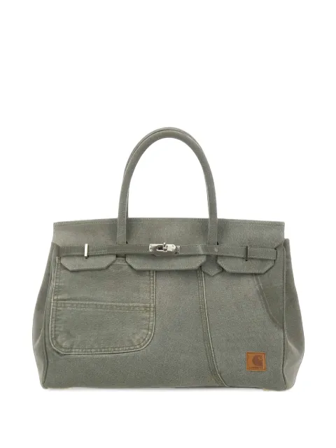 ANOTHER CHANCE canvas logo-patch tote bag