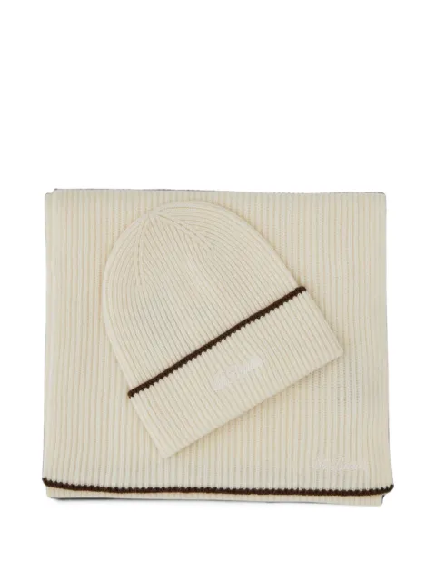 MC2 Saint Barth ribbed-knit beanie hat and scarf set