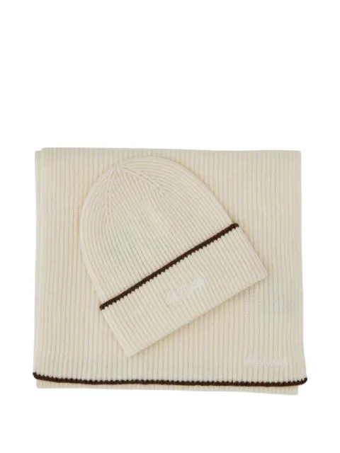 MC2 Saint Barth ribbed-knit beanie hat and scarf set