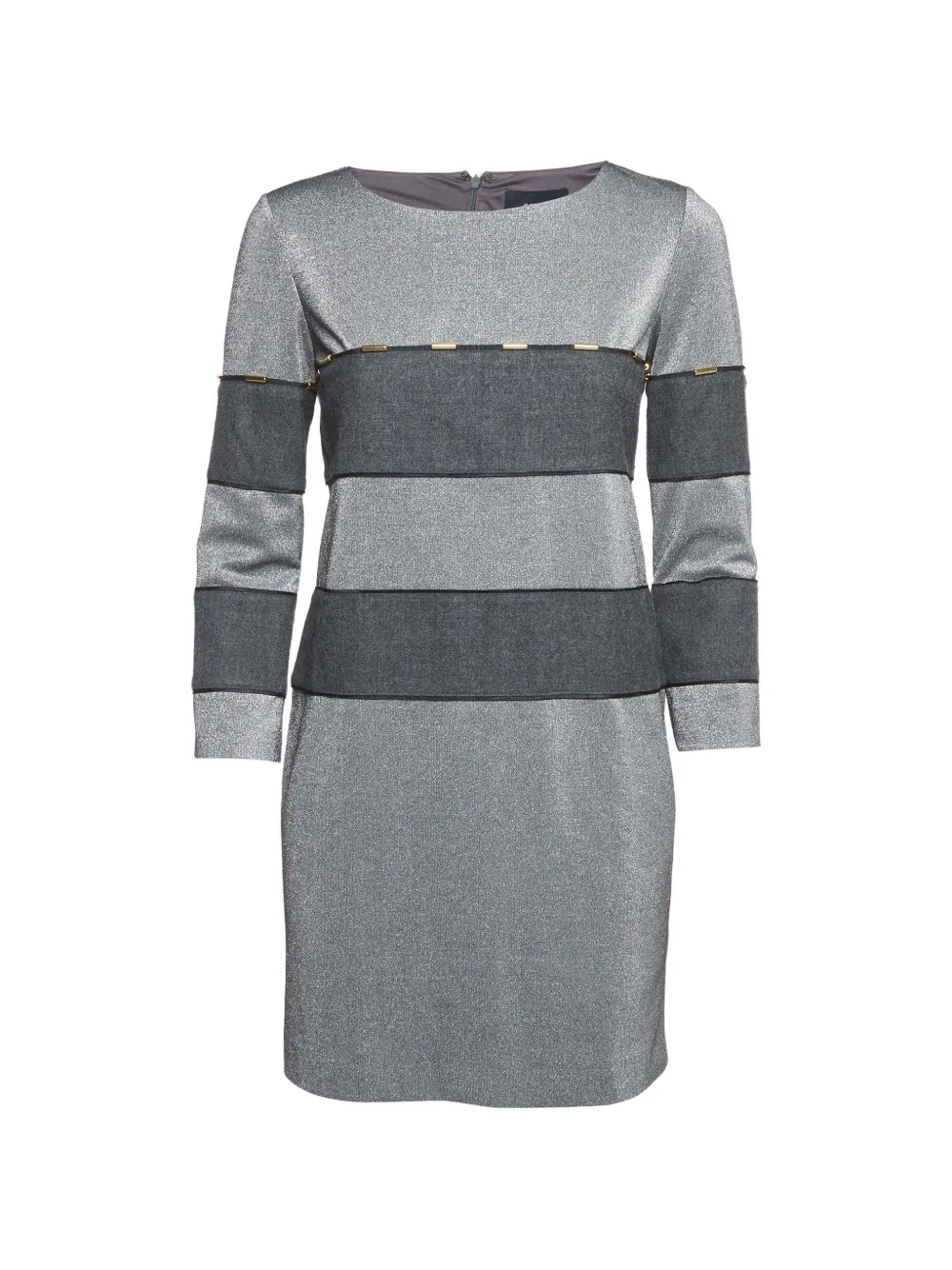 Pre-owned Roberto Cavalli Metallic-effect Mini Dress In Silver