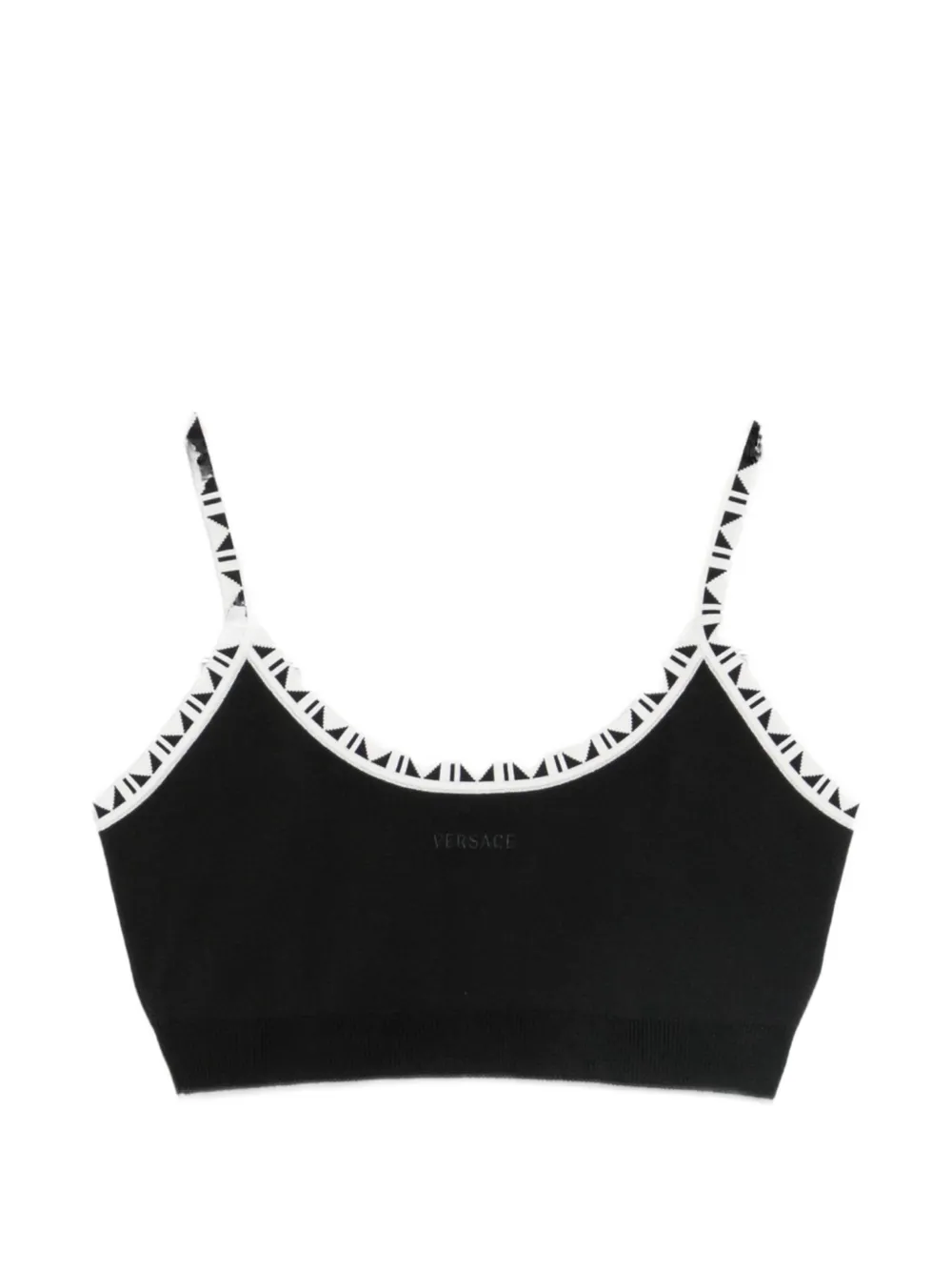Versace Greca-trim cropped top - Nero