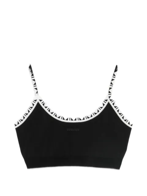 Versace Greca-trim cropped top