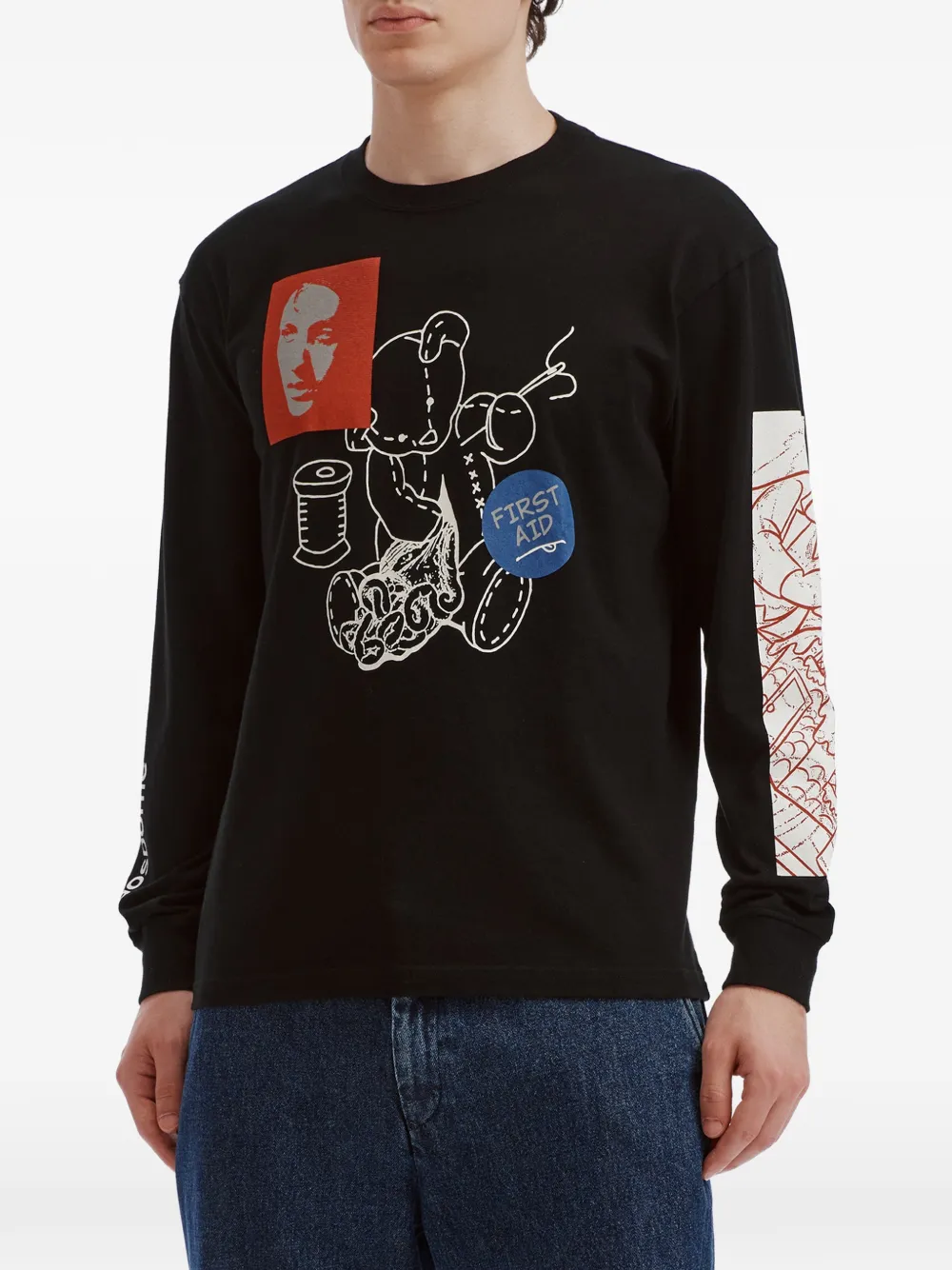 Undercover graphic-print long-sleeve T-shirt Zwart