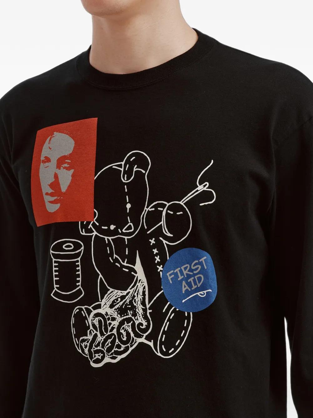 Undercover graphic-print long-sleeve T-shirt Zwart