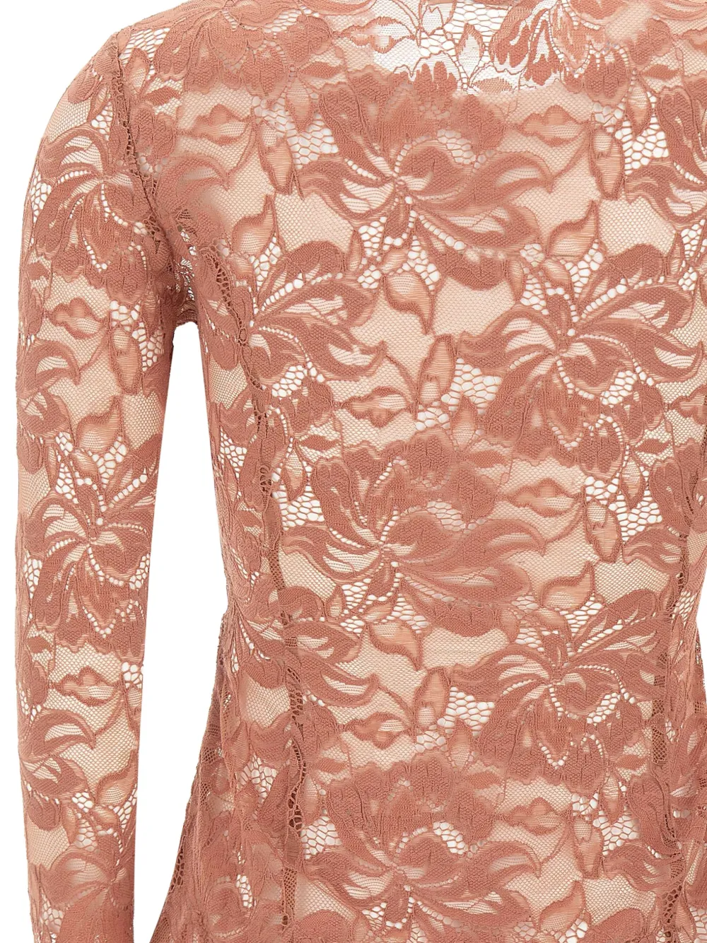 Rabanne floral-lace cut-out top Beige