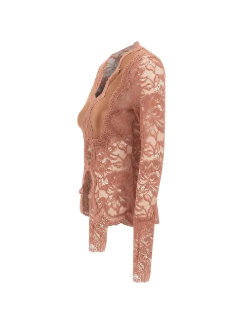 Rabanne floral-lace cut-out top