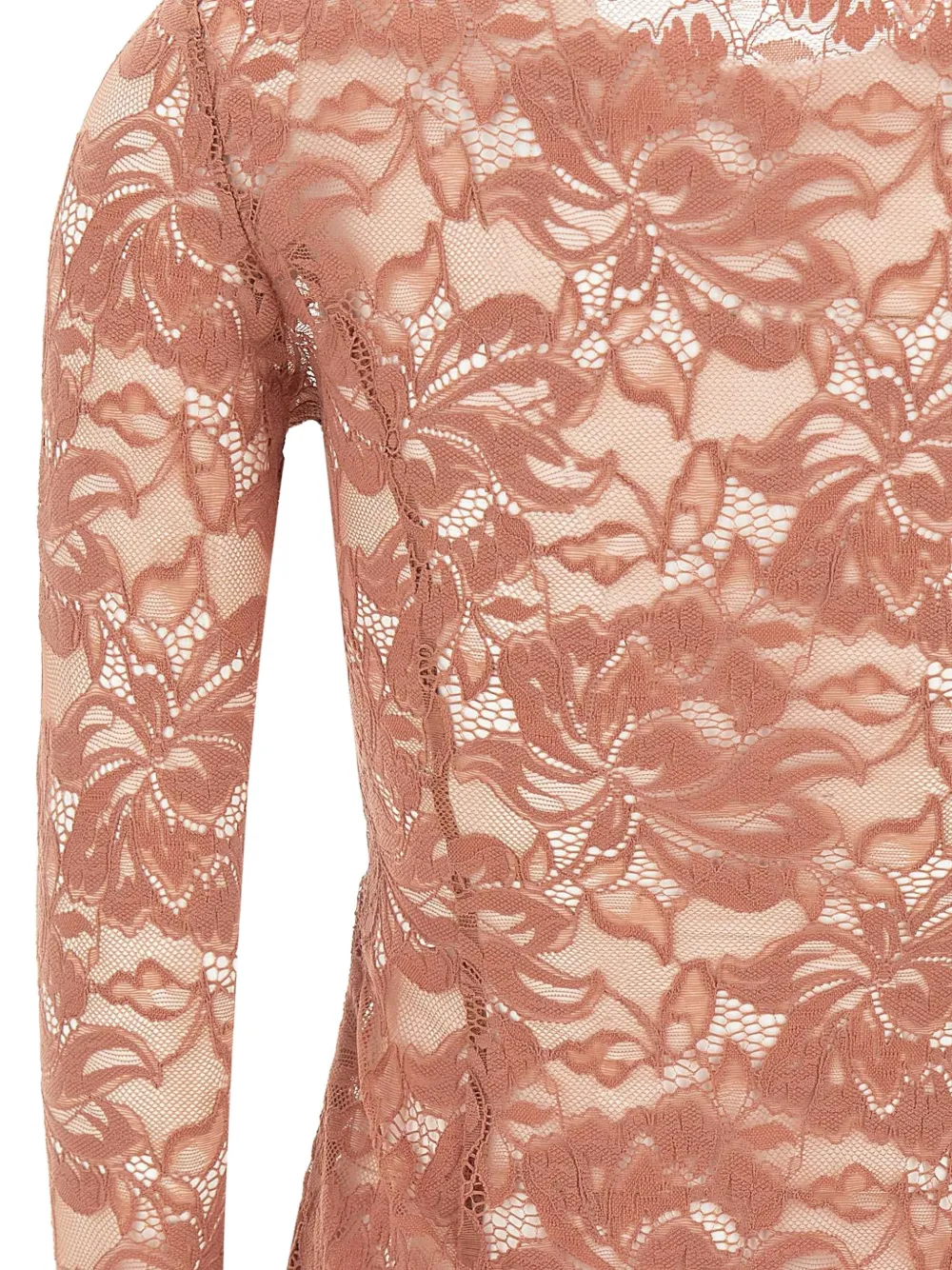 Rabanne floral-lace cut-out top Beige