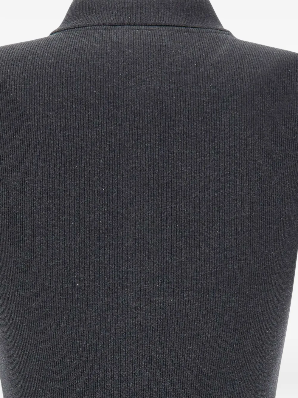 Lacoste Ribbed-knit Polo Shirt In Gray