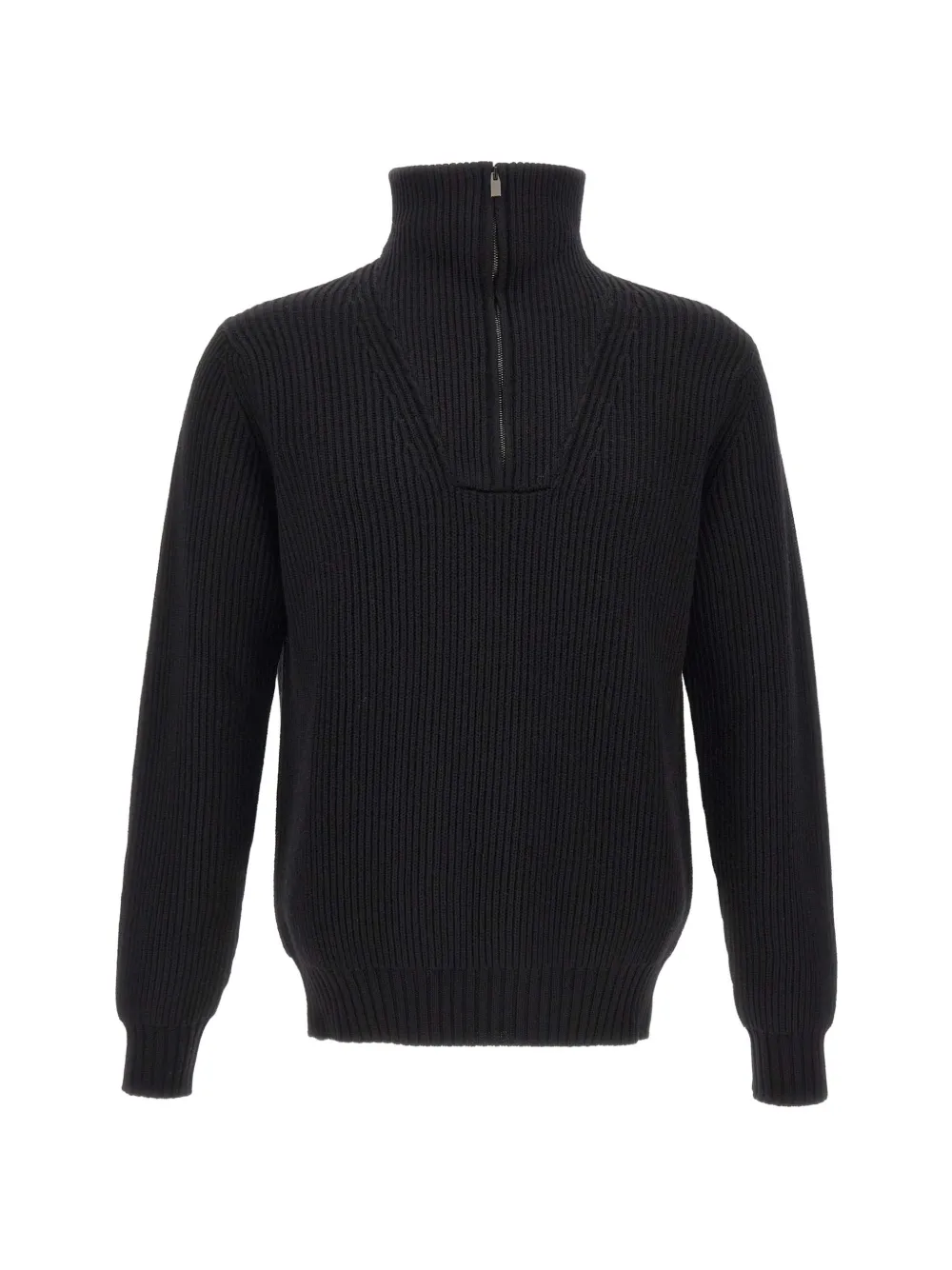 Filippo De Laurentiis ribbed quarter-zip sweater Zwart